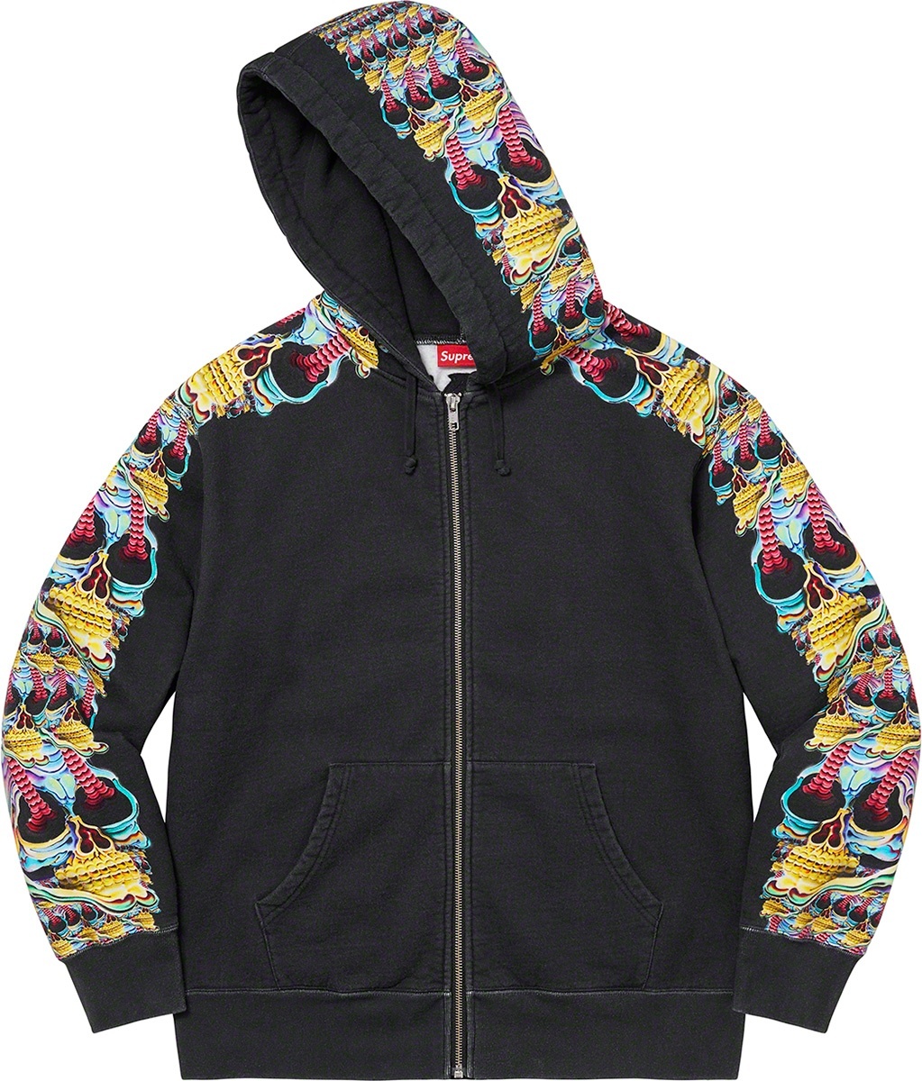 Skulls Zip Up Hooded Sweatshirt view 5